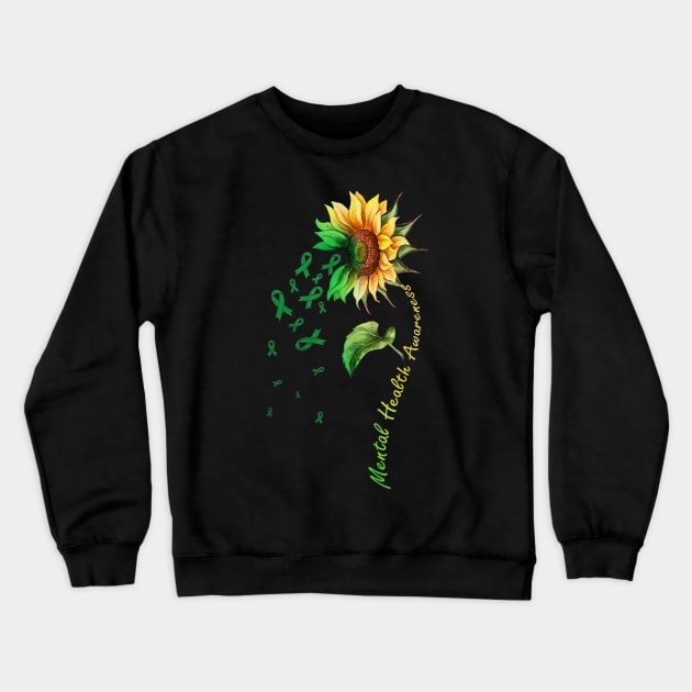 Mental Health Awareness Sunflower Crewneck Sweatshirt by craiglimu